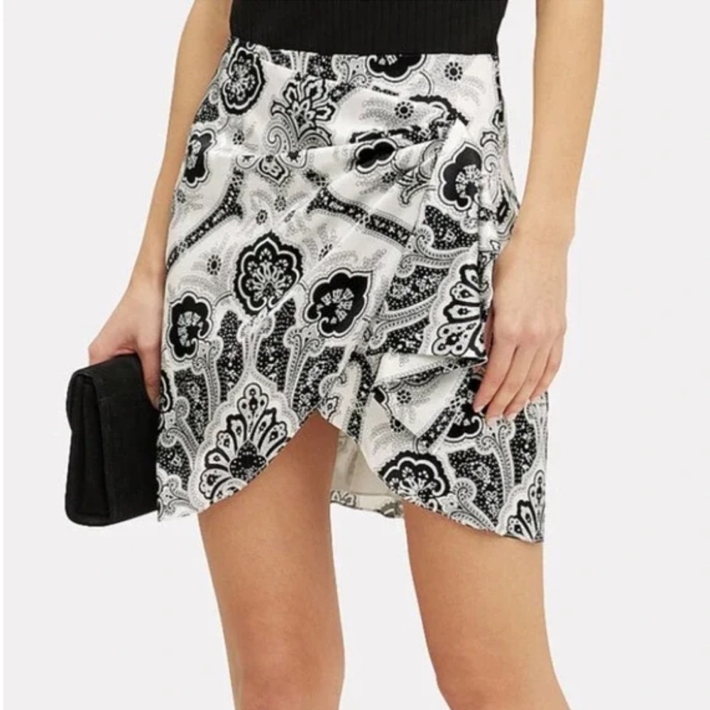Caroline Constas Koren silk wrap paisley mini skirt
